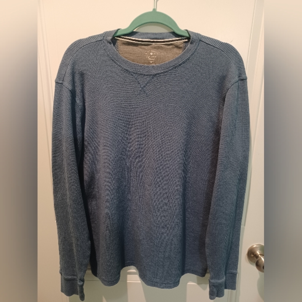 AUTHENTIC KNIT GOODS MEN'S SIZE LARGE COTTON WAFFLE THERMAL KNIT SHIRT!